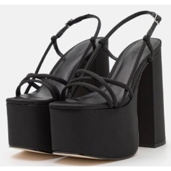 Cult Gaia Moriah Platform High Block Heel Sandal Black Size 7 New In Box - Picture 3 of 16